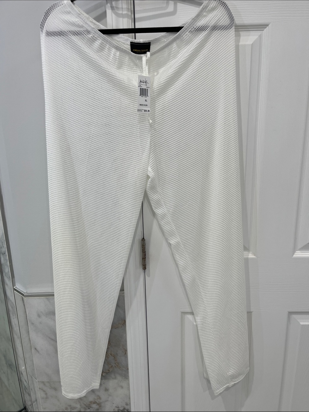 Jordan Taylor White Waffle Knit Kids Leggings